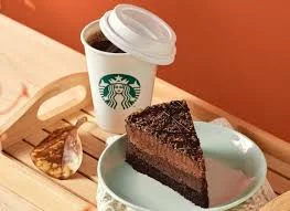 STARBUCKS COFFEE WITH CAKE