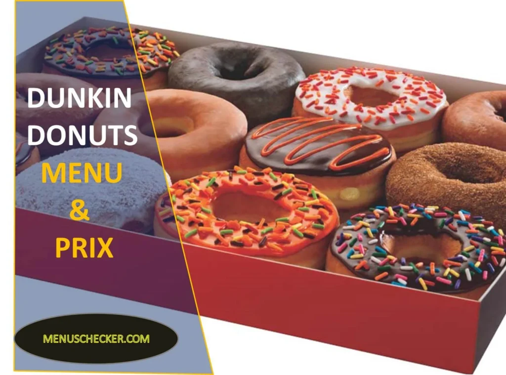 DUNKIN DONUTS MENU AND PRIX FRANCE