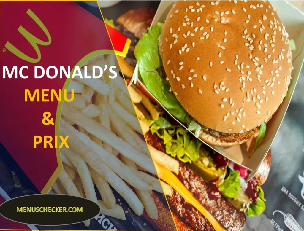 MC DONALDS MENU & PRIX