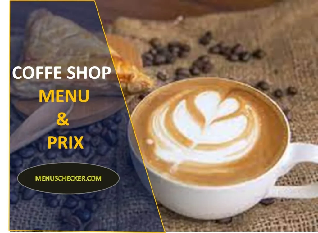 COFFEE SHOP MENU AND PRIX FRANCE