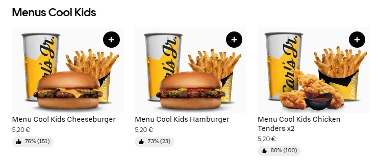 Carl's Jr Cool Kids Menu