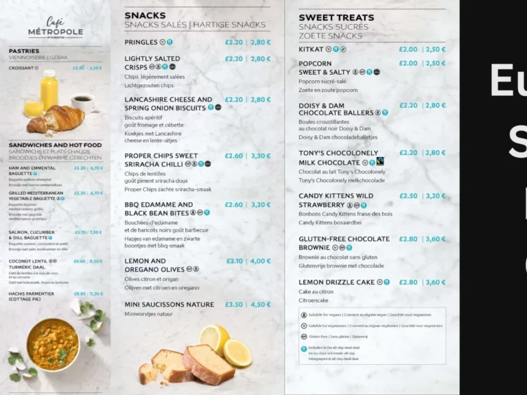 Eurostar Menu & Prix France 2024 - France Menu