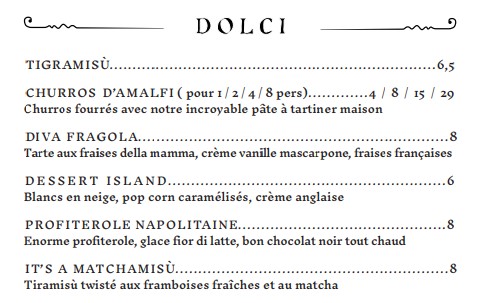 Pizzeria Popolare dolci