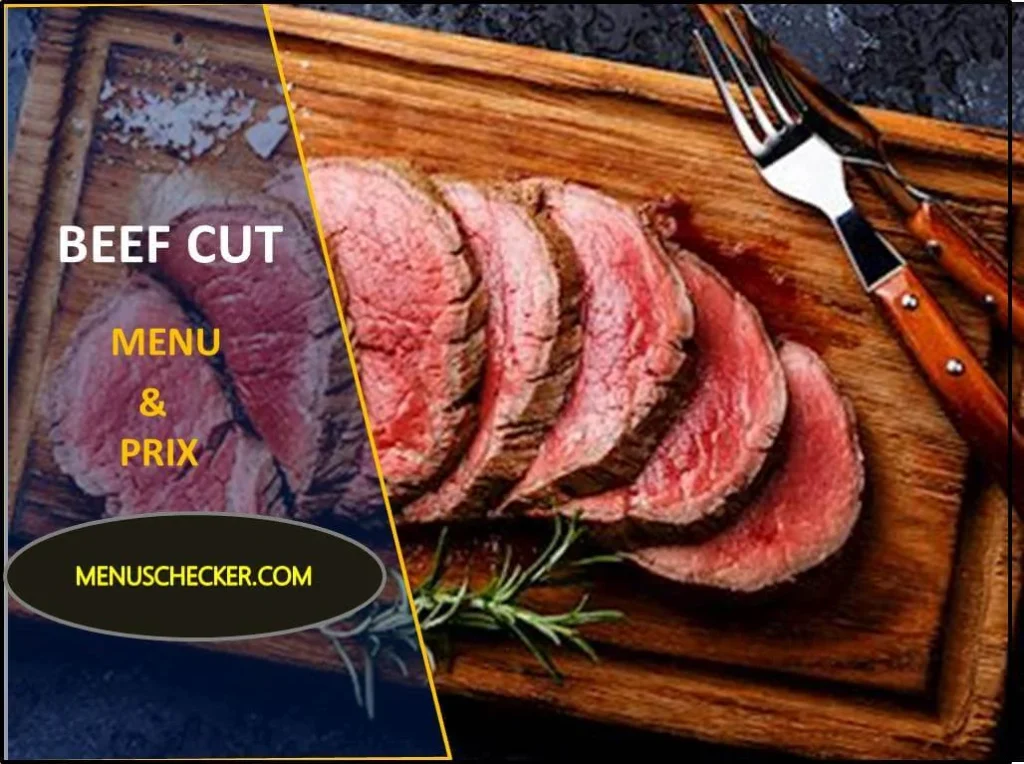 Beef cut menu and prix france