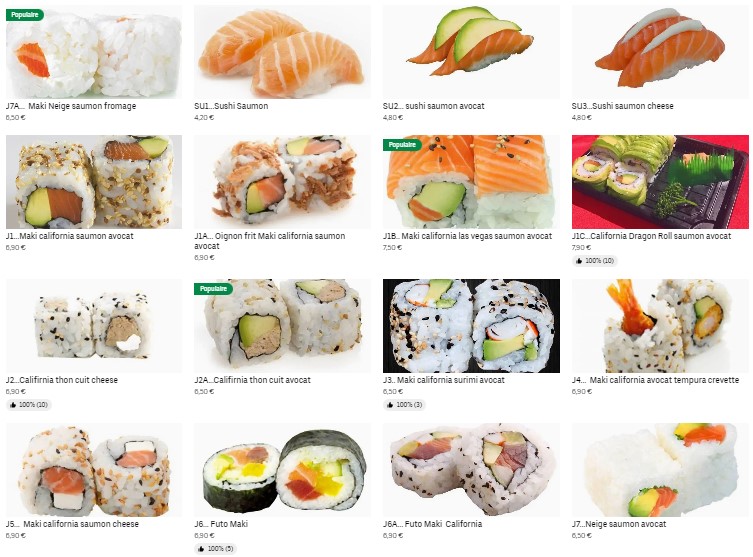 Menu Sushis