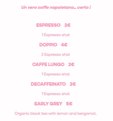 Prix & CAFFETERIA DELLA CASA