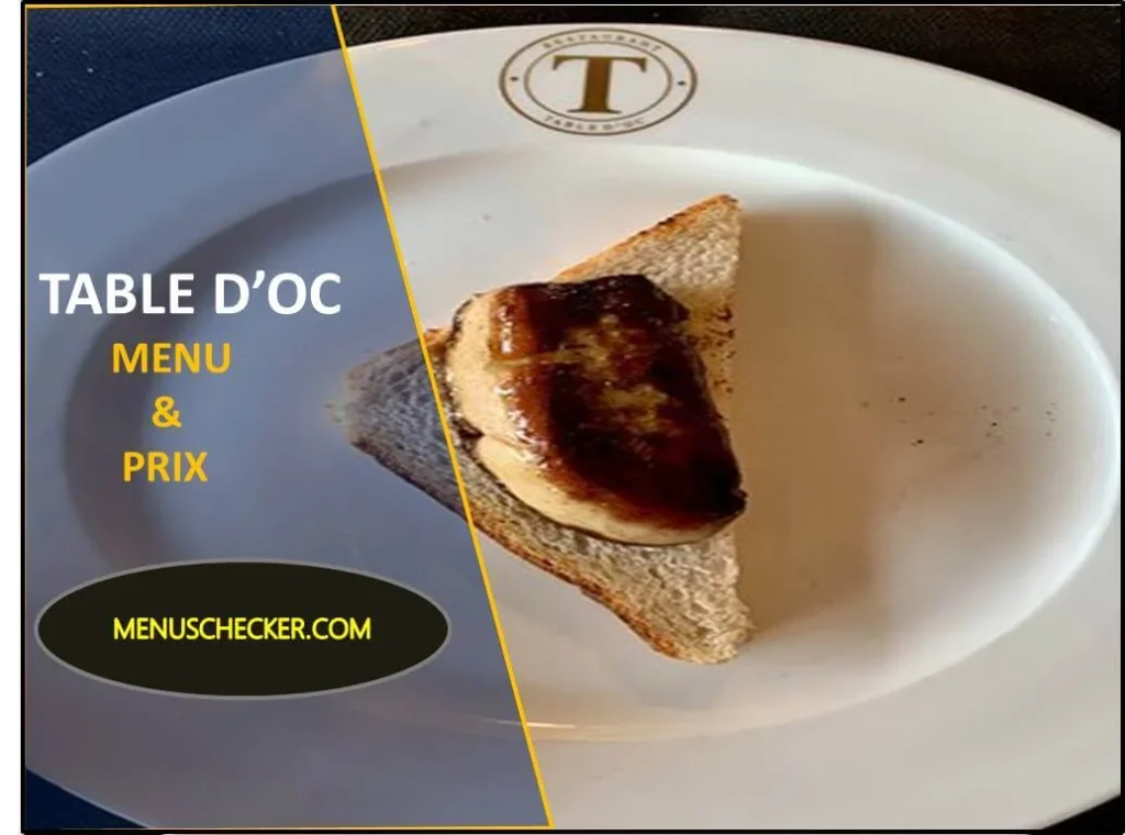 Table doc menu and prix france