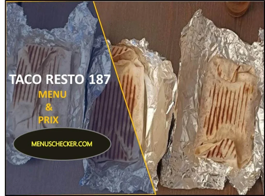 Taco resto 187 menu and prix france