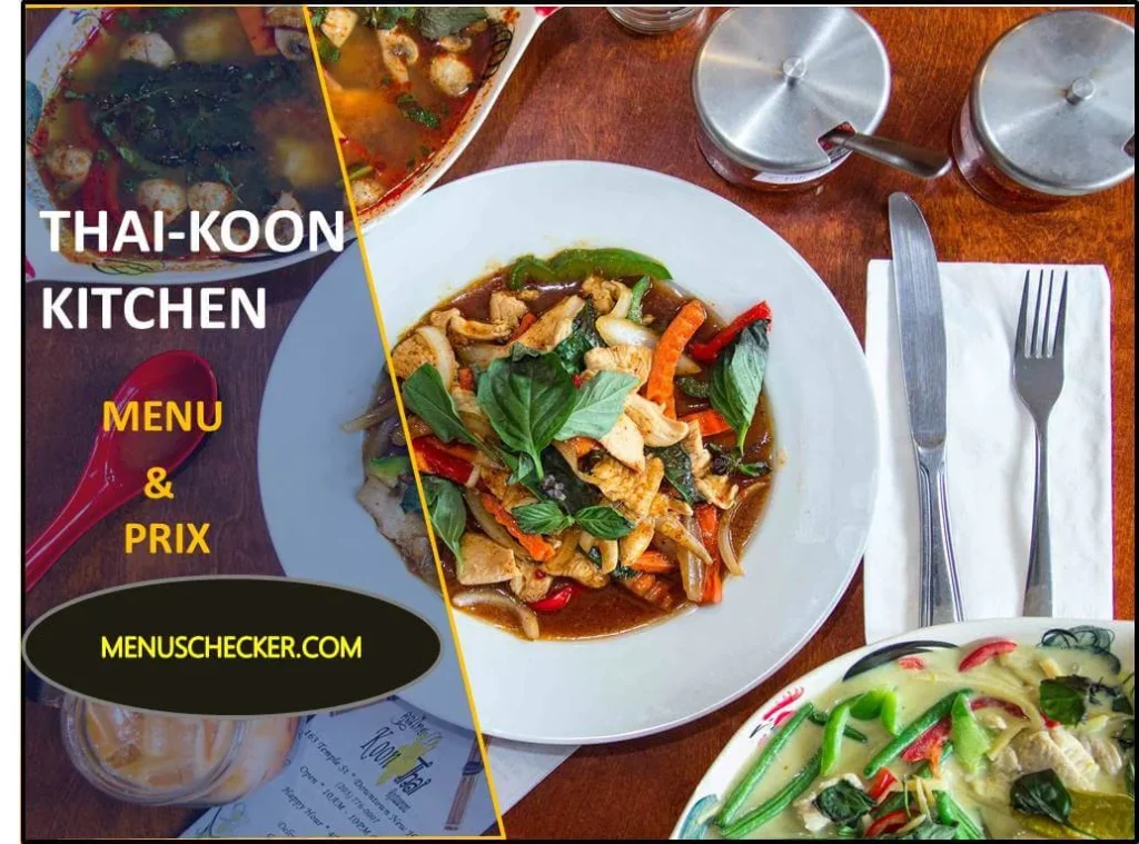 Thai Koon kitchen menu and price france