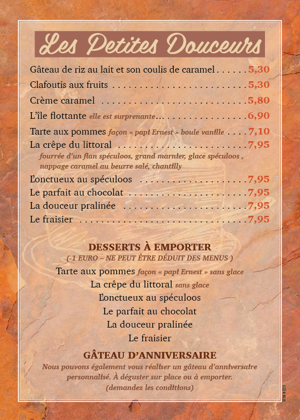 Terre et Mer Carte & Prix 