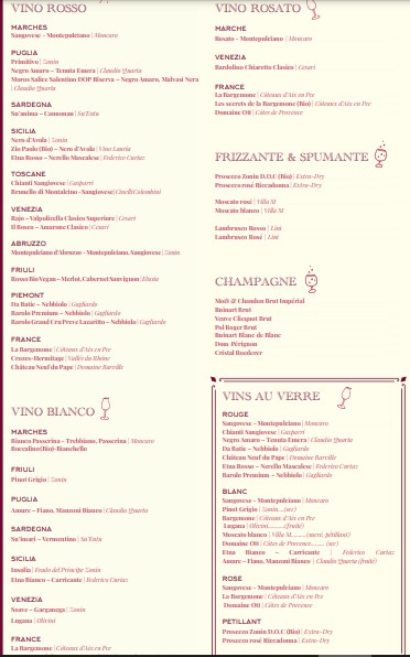 Babbo ristorante carte