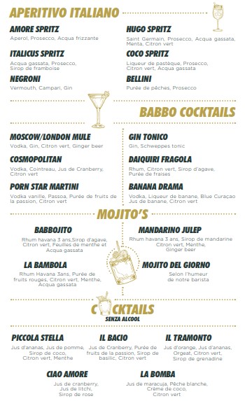 Babbo ristorante Boissons