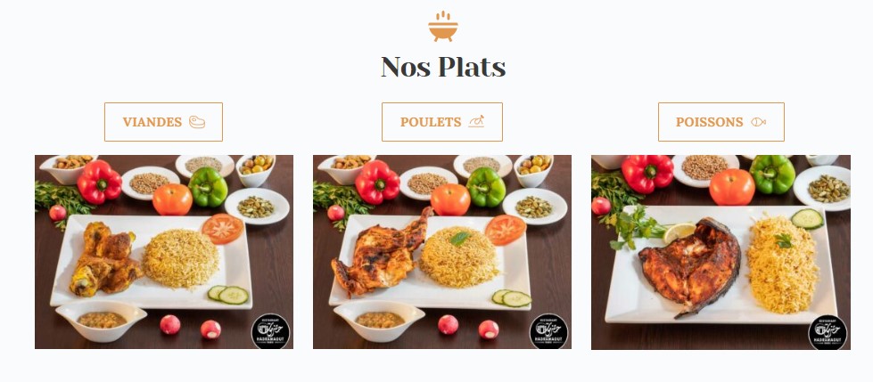 Nos Plats Prix des Menu