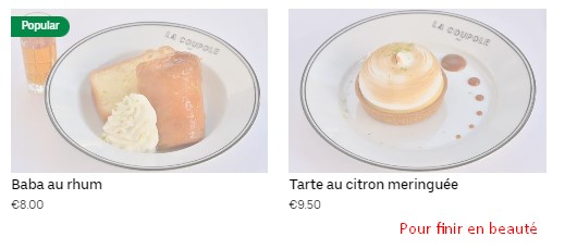 Pour finir en beauté Carte