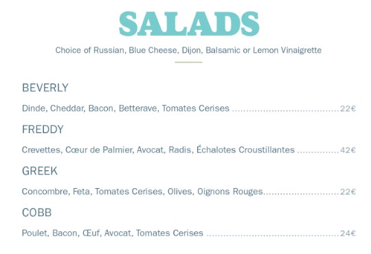 Sadelle's at Kith salades