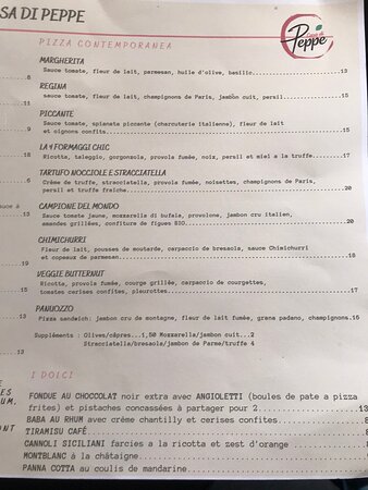 casa di peppe menu carte